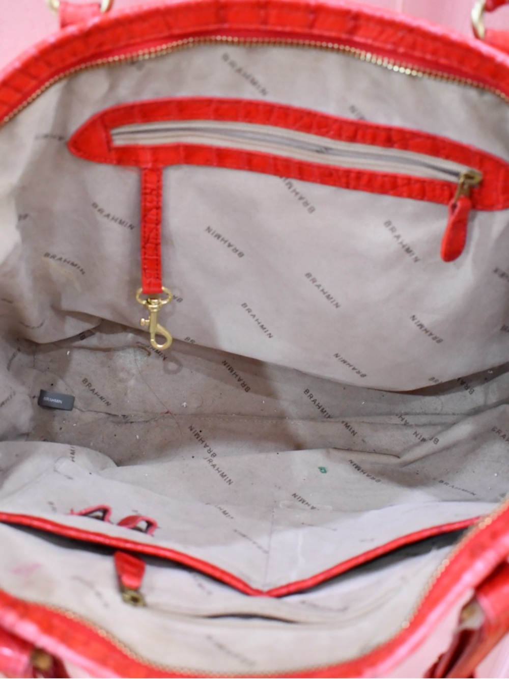 Brahmin Red Croc-Embossed Tote - Picture 5 of 6